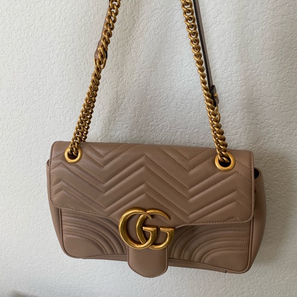 Gucci Marmont Matelasse Shoulder Bag Dusty Pink - Picture 5 of 6